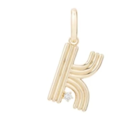 Adina Reyter Groovy Diamond Initial Hinged Charm - Picture 1 of 8